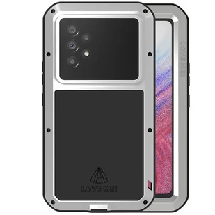 Love Mei Etui Pancerne + szkło Galaxy A53 5G, srebrne 6932809617247 - Etui i futerały do telefonów - miniaturka - grafika 1