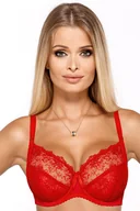 Biustonosze - Biustonosz Miękki z Fiszbinami Polski Stanik Soft Wzmocniony Czerwony 90G - miniaturka - grafika 1
