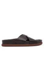 Klapki i japonki męskie - Clarks Klapki Torford Cross 26180888 Brązowy - miniaturka - grafika 1