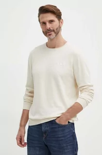 Swetry męskie - Pepe Jeans sweter lniany MILLER kolor beżowy lekki PM702422 - grafika 1