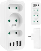 Listwy zasilające - Gniazdko prądowe x3 + 4xUSB Maclean MCE248 F/W - miniaturka - grafika 1