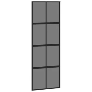 Drzwi przesuwne, czarne, 76x205 cm, szkło hartowane, aluminium 8721012120594 - Drzwi wewnętrzne - miniaturka - grafika 3