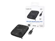 Huby USB - LogiLink Hub USB 2.0 3 porty z czytnikiem kart OTG Micro Android - miniaturka - grafika 1