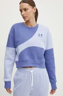 Bluzy damskie - Under Armour bluza dresowa Essential kolor niebieski wzorzysta - miniaturka - grafika 1