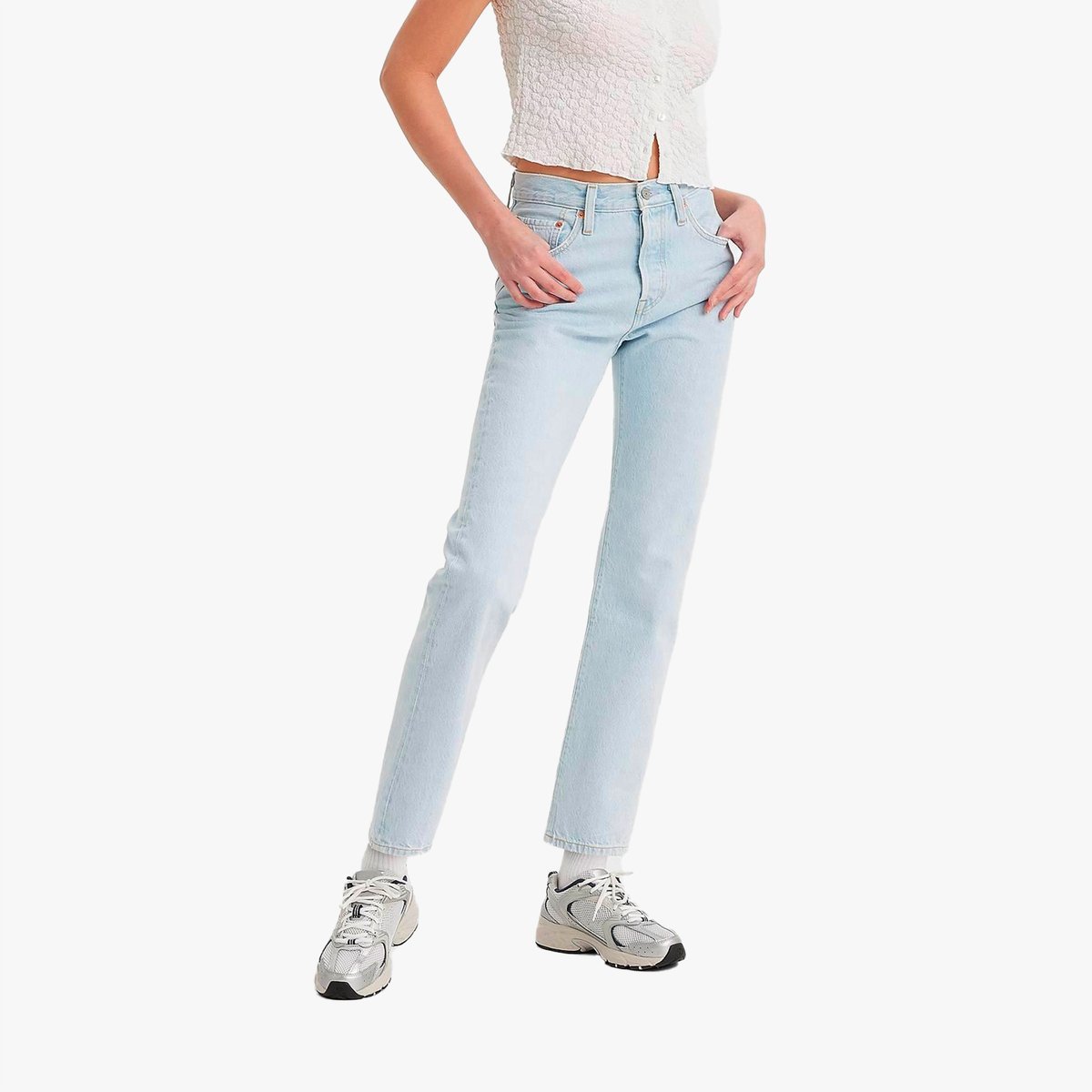 LEVIS JEANSY DAMSKIE RURKI WYSOKI STAN JASNY NIEBIESKI 29/32 7BA