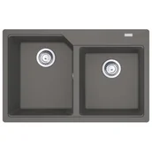 Zlewozmywaki - Franke Urban UBG 620-36-33 GSC Zlewozmywak granitowy dwukomorowy 78x50 cm kamienny szary 114.0687.310 - miniaturka - grafika 1