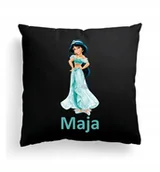 Poduszki dekoracyjne - Foto Poduszka Czarna Księżniczka Dżasmina + IMIĘ 2 - miniaturka - grafika 1