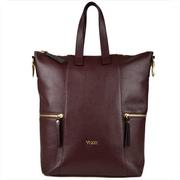 Plecaki - Vera pelle duża bordowa torebka włoska shopper bag skóra naturalna - VEZZE - miniaturka - grafika 1