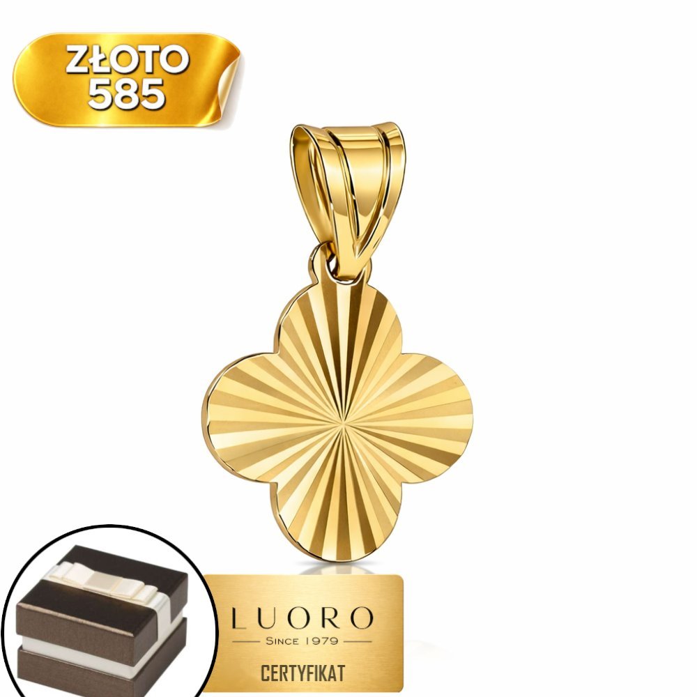 ZAWIESZKA ZŁOTA 585 14K KONICZYNKA DIAMENTOWANA 15 MM ELEGANCKA PREZENT