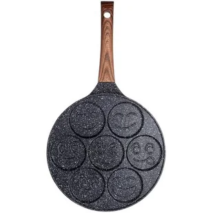 PATELNIA GRANITOWA DO 7 PLACUSZKÓW Z UŚMIESZKAMI BLACK&WOOD 199008 - Patelnie - miniaturka - grafika 1