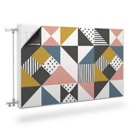 Dekoracje domu - Osłona Magnetyczna Grzejnika GEOMETRYCZNE Kolorowe Trójkąty 110cm x 60cm - miniaturka - grafika 1