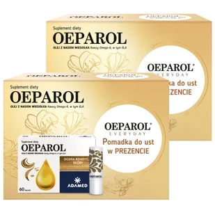 Zestaw Oeparol, olej z nasion wiesiołka, 2 x 60 kapsułek + Everyday, pomadka ochronna do ust, 2 x 4,8 g gratis - Włosy, skóra, paznokcie - miniaturka - grafika 1