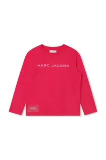 Bluzki dla dziewczynek - Marc Jacobs longsleeve bawełniany dziecięcy kolor czerwony z nadrukiem - grafika 1