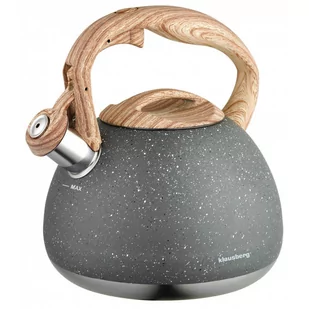 Klausberg Czajnik KB-7369 z gwizdkiem 2,8L Granit Wood KB-7369 - Czajniki na gaz - miniaturka - grafika 1