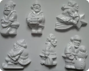 Forma do odlewów gipsu, Mikołaje, 7 elementów - Akcesoria rzeźbiarskie - miniaturka - grafika 1
