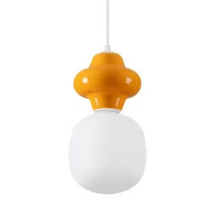 Szklana lampa wisząca VILROSA LE44556 do pokoju dziecięcego biała pomarańczowa - Lampy sufitowe Szklana lampa wisząca VILROSA LE44556 do pokoju dziecięcego biała pomarańczowa - Lampy sufitowe - miniaturka - grafika 1