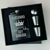 Gadżety dla niej i dla niego - Piersiówka najlepszego taty z imieniem prezent - miniaturka - grafika 1