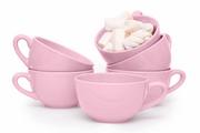 Filiżanki - Zestaw dużych filiżanek do herbaty dla 6 osób różowy LUPIN - miniaturka - grafika 1