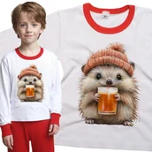 Piżamy dla dziewczynek - Piżama dziecięca Jeż W Czapce Ze Szklanką Napoju Dzień Jeża Jesieni 98/104 - VoloDonum - miniaturka - grafika 1