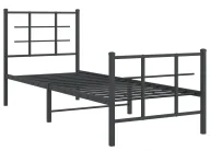 Łóżka - Czarne metalowe łóżko w stylu loftowym 80x200 cm F5-Z55 - miniaturka - grafika 1