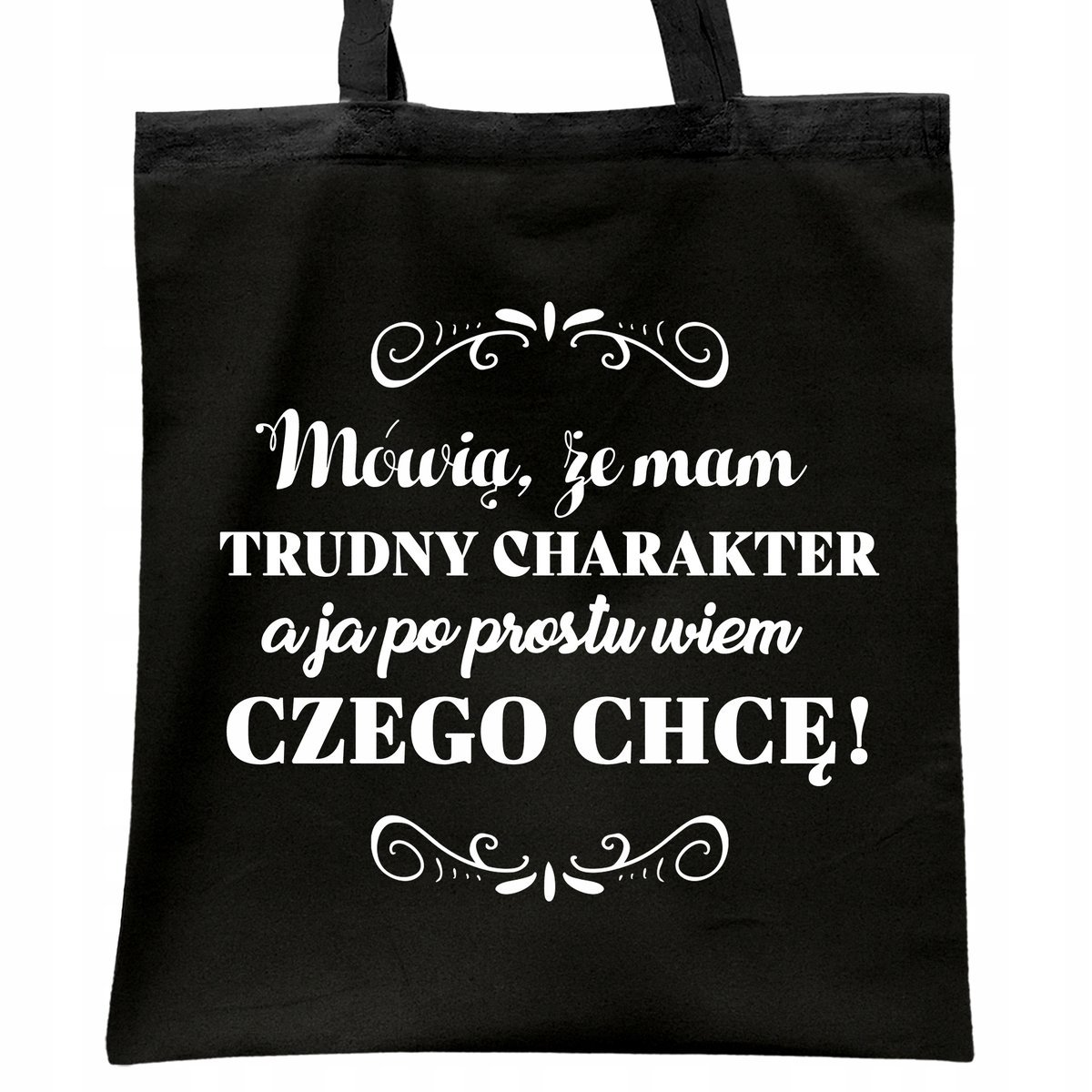 Torba bawełniana czarna na zakupy Dzień Kobiet Dla Kobiety Prezent