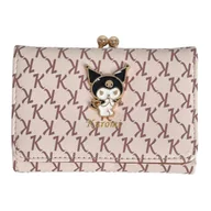 Portfele - Portfel Rozkładany Na Zatrzask Beżowo Brązowy Kuromi - miniaturka - grafika 1