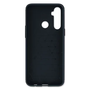 Realme 6i wzmocnione elastyczne etui z efektem szczotkowanego włókna węglowego, granatowe - Etui i futerały do telefonów - miniaturka - grafika 1