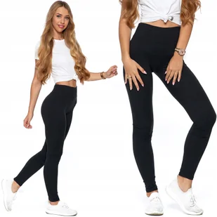 Spodnie Leginsy Damskie Mocno Kryjące 1100-018 3XL czarne - Legginsy - miniaturka - grafika 1
