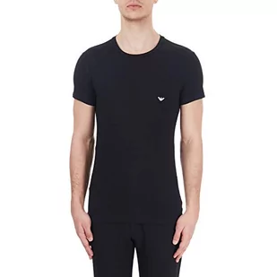 Emporio Armani Męski T-shirt Iconic z logo, górna część piżamy, biały A, M - Koszulki męskie - miniaturka - grafika 1