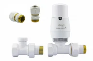 Zawory i kraniki - Zawór termostatyczny ELEGANT prosty biały Pex 16mm - miniaturka - grafika 1
