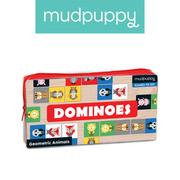 Gry planszowe - Mudpuppy Domino w podróżnym opakowaniu Geometryczne Zwierzęta - miniaturka - grafika 1