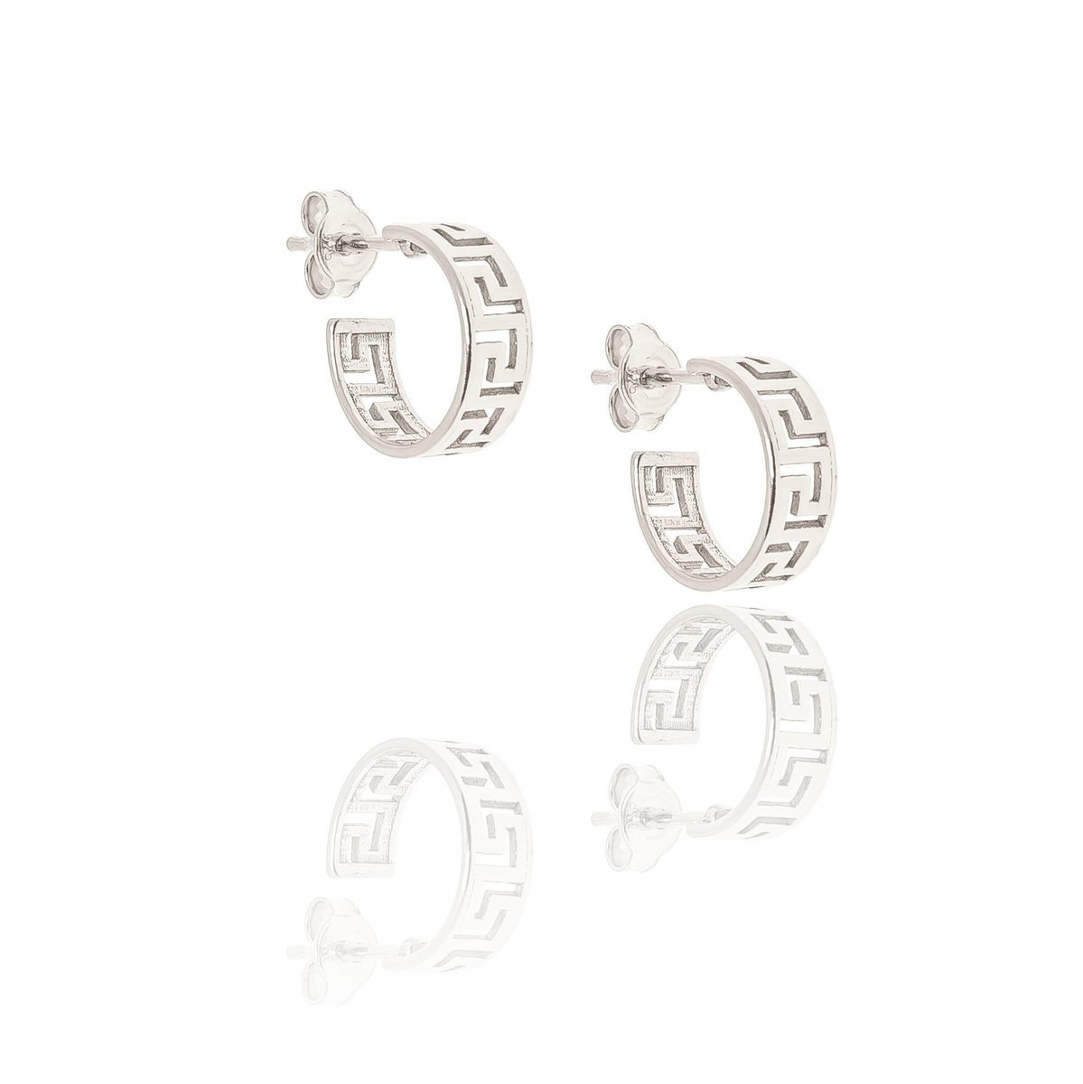 Kolczyki srebrne z greckim wzorem