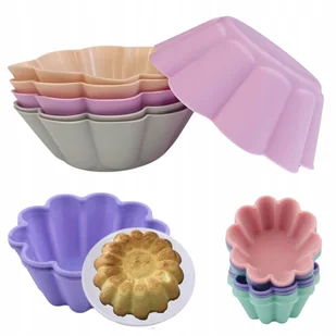 Foremki na babeczki silikonowe forma do pieczenia muffinek papilotki 6szt - Formy do ciast - miniaturka - grafika 1