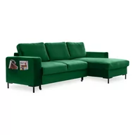 Narożniki - Zielony aksamitny narożnik rozkładany Miuform Lofty Lilly, prawostronny - miniaturka - grafika 1