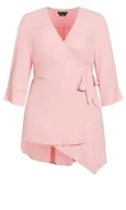 Bluzki damskie - CITY CHIC Bluzka damska plus size Shibara Vibes, róża, 48 - miniaturka - grafika 1