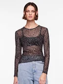 Koszulki i topy damskie - Pieces Koszulka w kolorze szaro-czarnym - miniaturka - grafika 1