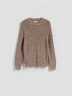 Swetry męskie - Reserved - Strukturalny sweter - brązowy - miniaturka - grafika 1