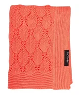 Koce i narzuty dla dzieci - Lullalove Kocyk ażurowy boho - koral 5902633255787 - miniaturka - grafika 1