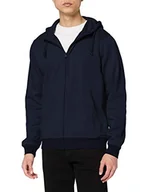 Bluzy męskie - Clique Męska bluza z kapturem Basic z zamkiem błyskawicznym, niebieski (Dark Navy 580), XS - miniaturka - grafika 1