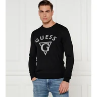 Swetry męskie - GUESS Sweter EDGAR Regular Fit z dodatkiem jedwabiu - miniaturka - grafika 1