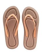 Klapki i japonki damskie - Japonki plażowe na lato damskie 4F 4FMM00FFLIF020A-82S Brązowy - miniaturka - grafika 1