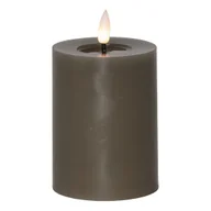 Świece - Świeca LED woskowa FLAMME FLOW brązowo-szara 12,5cm 1500h - miniaturka - grafika 1