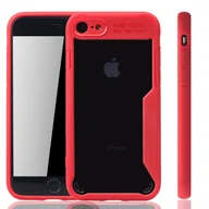 Etui i futerały do telefonów - Etui na telefon komórkowy Apple iPhone SE 2022 wykonane z cienkiego akrylu z miękką silikonową krawędzią, kolor: czerwony - miniaturka - grafika 1