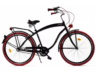 Dallas Bike Cruiser 3spd Alu 28 cali Męski Czarny z czerwonym - Rowery - miniaturka - grafika 1