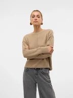 Swetry damskie - Vero Moda Sweter w kolorze beżowym - miniaturka - grafika 1
