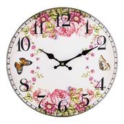 Zegary - Zegar ścienny styl kwiatowy vintage średnica 34 cm - miniaturka - grafika 1