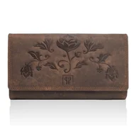 Portfele - Damski Portfel Skórzany Vintge Paolo Peruzzi T-05-Br - miniaturka - grafika 1