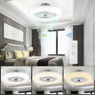 Jopassy 80W wentylator sufitowy timer chłodnica oświetlenie wentylator LED biały wentylator światło pokój - Wentylatory sufitowe - miniaturka - grafika 1