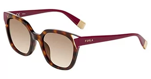 Furla Damskie okulary przeciwsłoneczne Sfu401V, brązowe, wysoki połysk (Shiny Dark Havana), 50 - Okulary przeciwsłoneczne - miniaturka - grafika 1