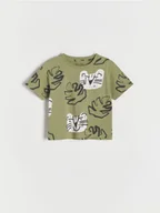Bluzki dla niemowląt - Reserved - Bawełniany t-shirt - zielony - miniaturka - grafika 1
